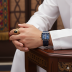 Elegant Blue Chronograph Watch For Men with Box